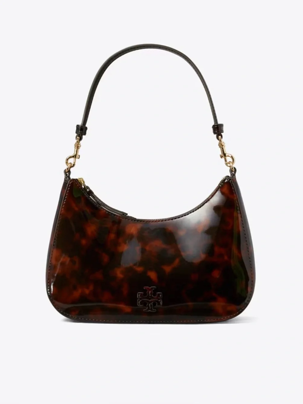 Tory Burch patent tortoise convertible shoulder bag